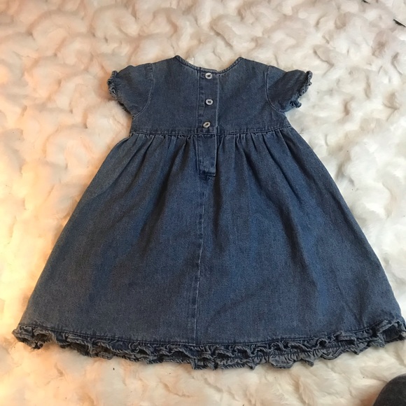 Vintage Little Angel Dress Baby Girl Denim Flower | Size - 12 Months - Picture 9 of 9